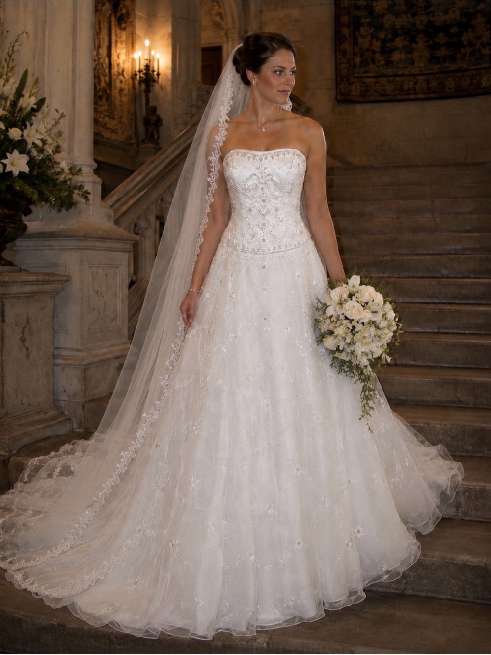 Oleg Cassini Strapless Princess Wedding Gown